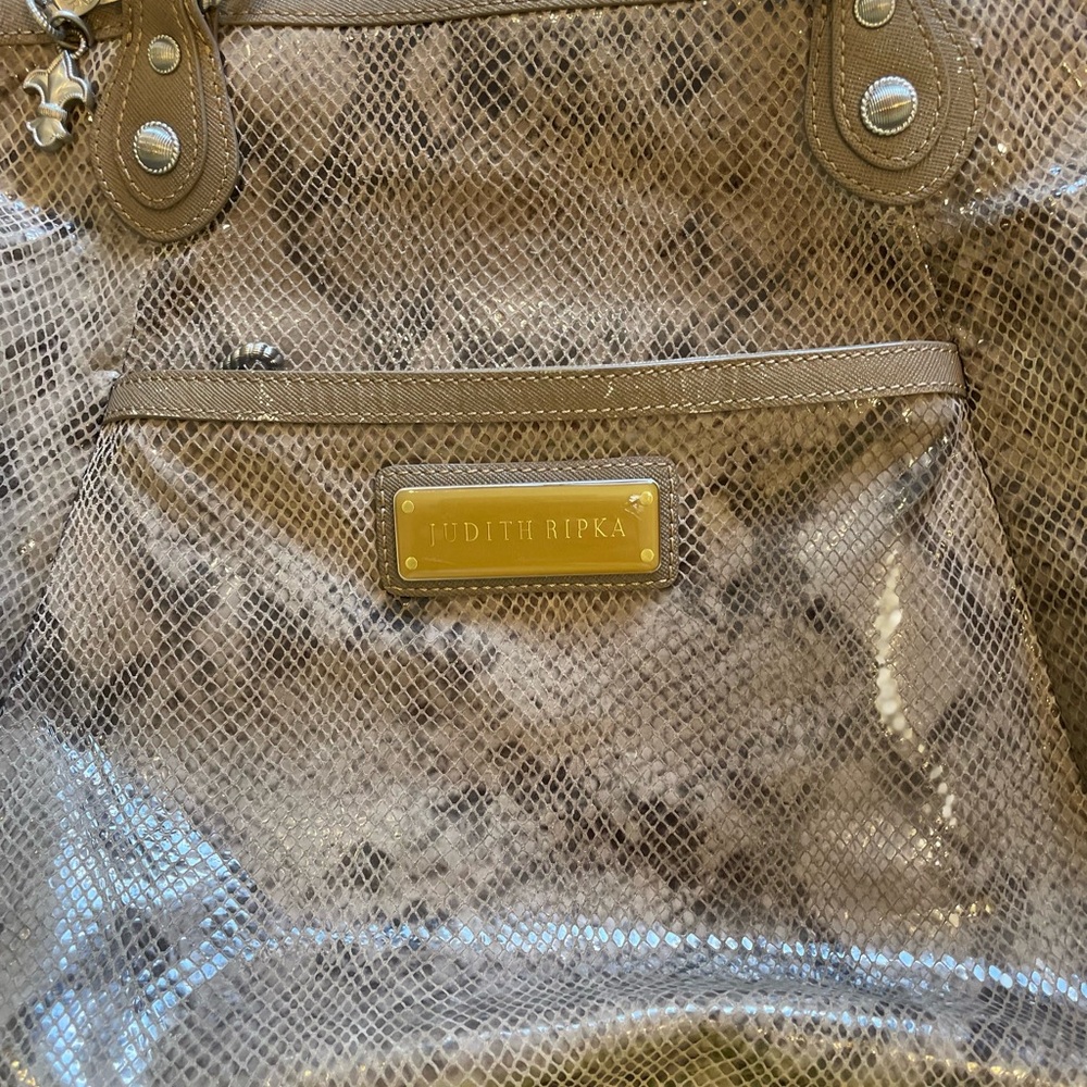 Judith Ripka Python Embossed Leather Handbag/Shoulder Bag - Picture 10 of 12